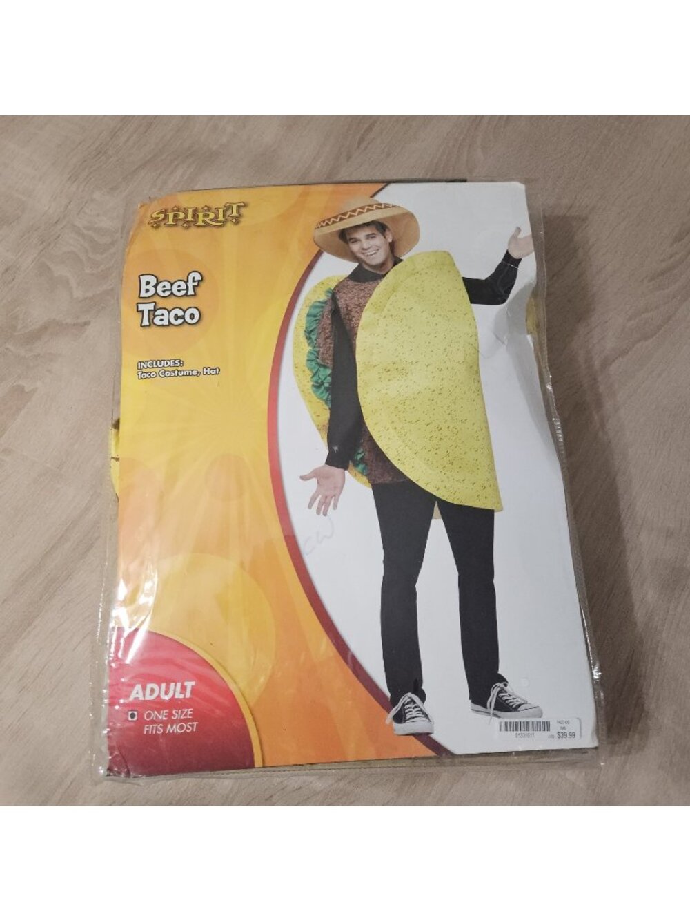 Spirit Halloween Adult TACO Food Costume OSFM  Worn Once Euc